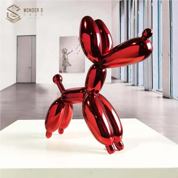 O jardim Deco forjou a escultura do cão do balão da escultura 120cm do metal