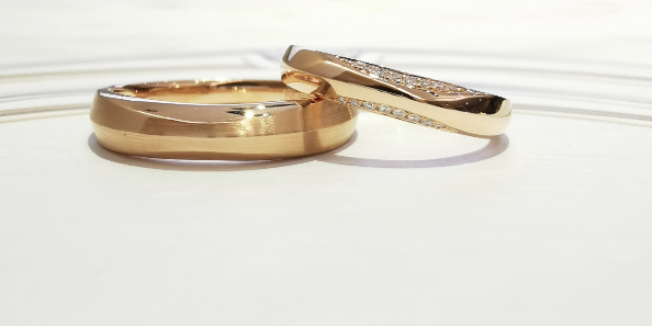 Grind Arenaceous Technology AU750 Rose Gold Couple Rings