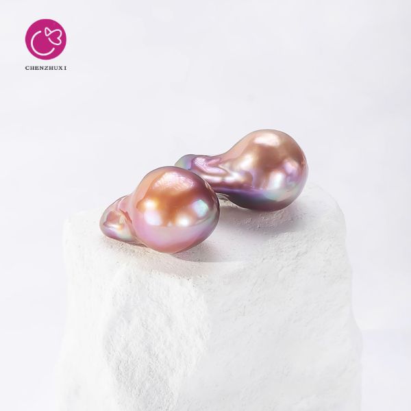 Dazzling Large Baroque Pearl Without Hole Purple Loose Pearl Bright Flawless DIY Handmade Material