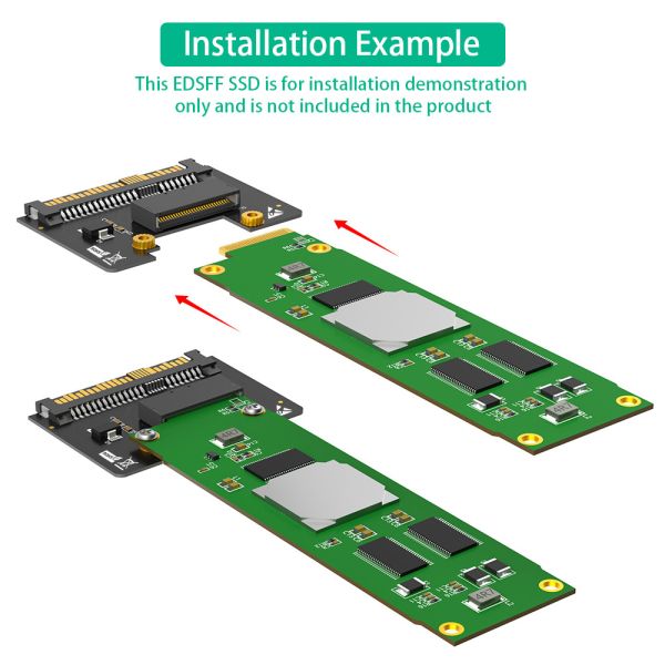 U.2 SFF-8639 к NVMe Ruler 1U GEN-Z EDSFF Короткий SSD E1.S Обновление носителя адаптера