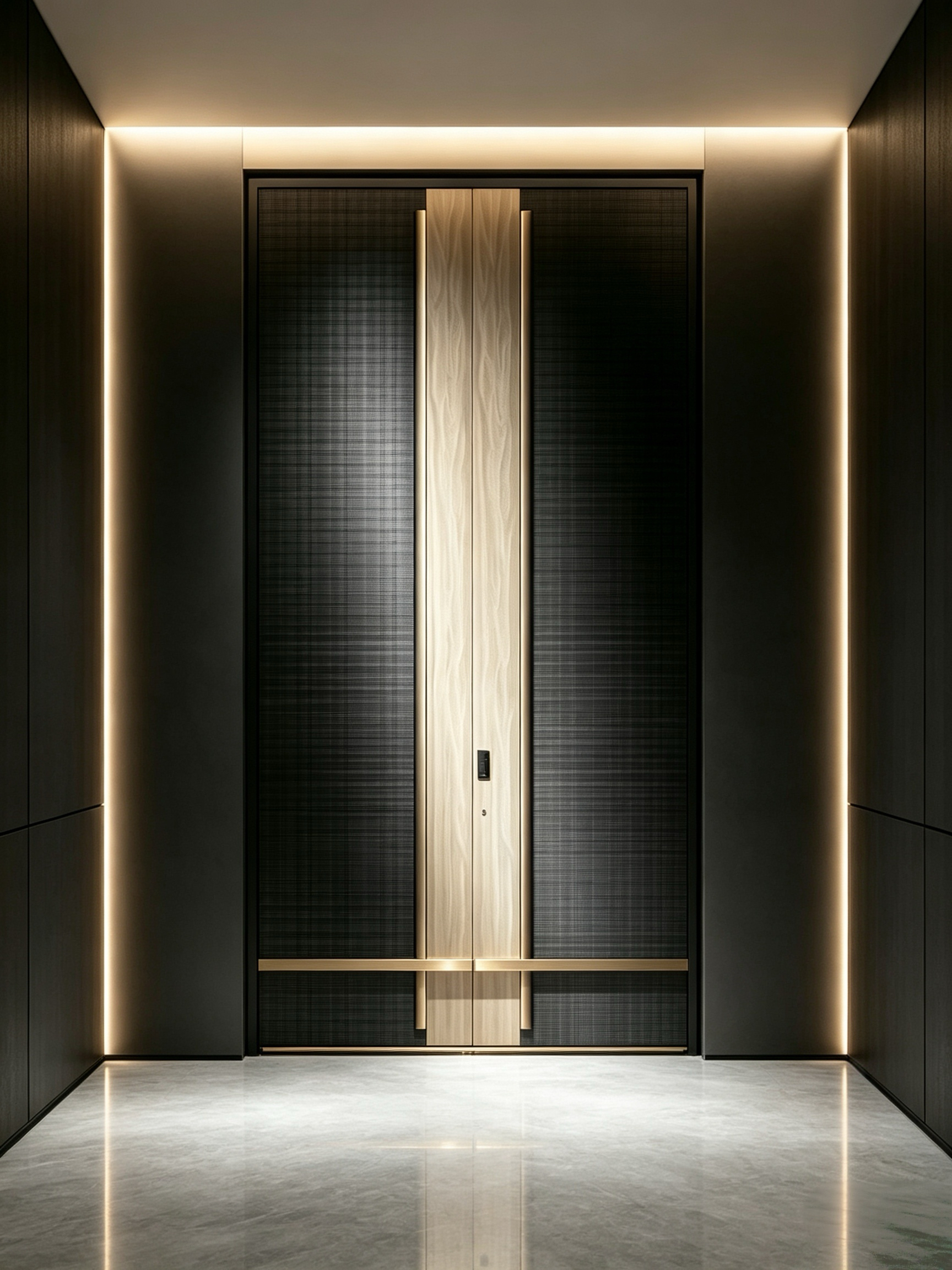 Modern Minimalist T6-T5 Aviation-grade Aluminum Alloy Entrance Door with 304 Stainless Steel Hardware and Electric Switch/Remote Control