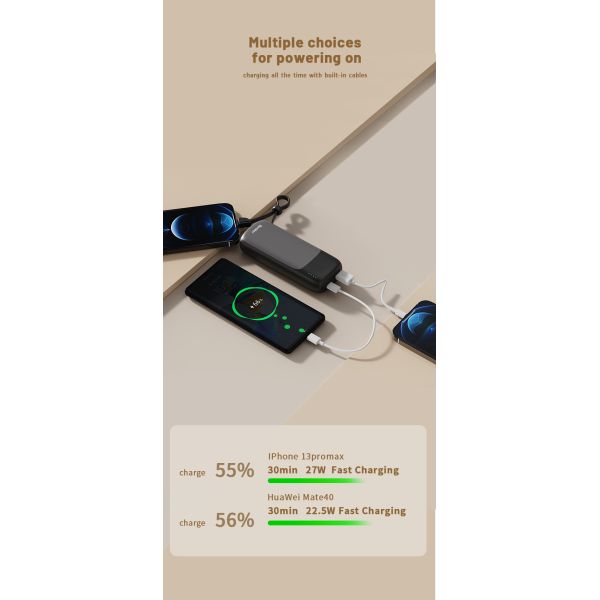 Electronics Portable Power Bank Battery Chargers with Cable OEM/ODM 10000mah