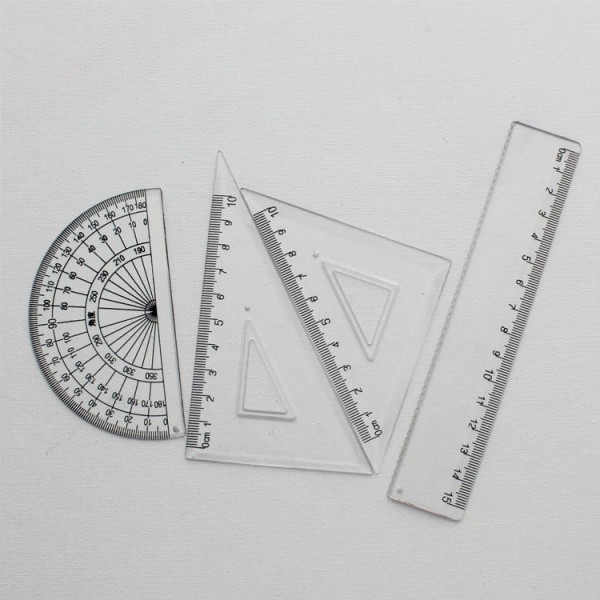 high quality math stationery clear scale custom logo ruler set