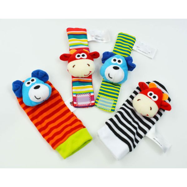Polyester Children'S Cotton Socks Wrist Chew Toy Soft Rattle Childrens Fluffy Christmas Socks