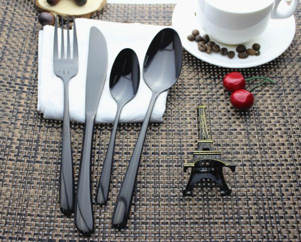 High quality 18/8 black stainless steel flatware/cutlery/silverware set/dinnerware