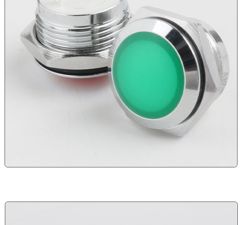 16MM Soft Light LED Power Indicator Light IP66 Rated Red/Green/Yellow/Blue/White 24V Nickel-plated Brass Shell for Control Panel