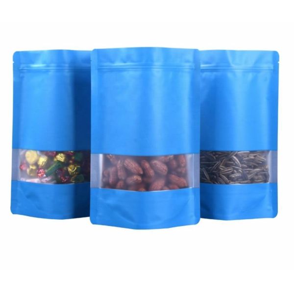 Customizable Stand up Pouch With Window  Food Packaging Bag Ziplock Bag
