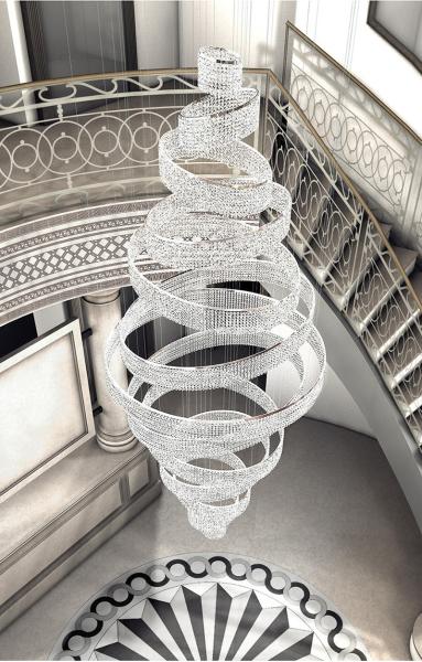 Modern Staircase Chandeliers For Living Room Lobby Club Luxury Ring Lights(WH-NC-90)