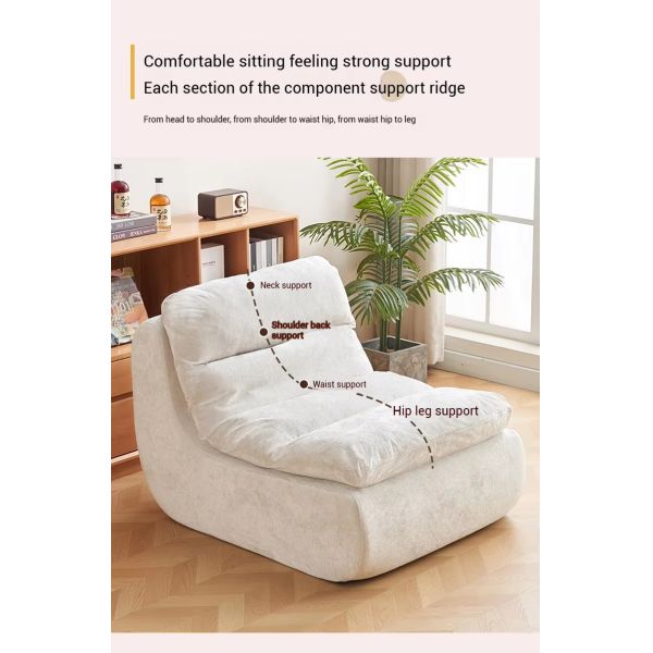 Wholesale Modern Living Room Backrest Cushion Lazy Lounge Recliner Sofa Chair Single Seat Bean Bag Sofa for Apartment Balcony