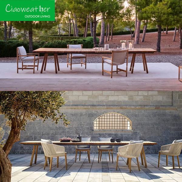 Design de meubles d'extérieur moderne cour de la table à manger évolutive