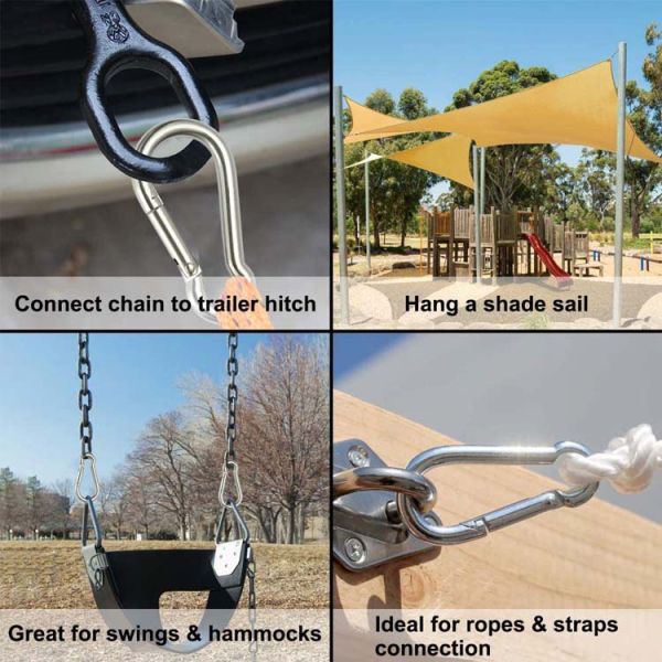 Equipo de equipo de escalada para la industria pesada con hebilla de resorte de aluminio de acabado pulido