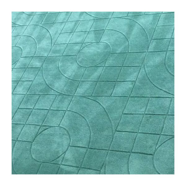 Handmade Turkish Silk Marine Carpet with Customized Trellis Pattern and Craftsmanship