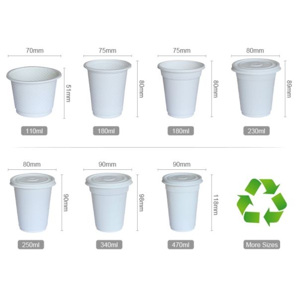 16oz PLA Cornstarch Bio Take Out Coffee Cups Beverage Starbucks Hot Beverage Cups