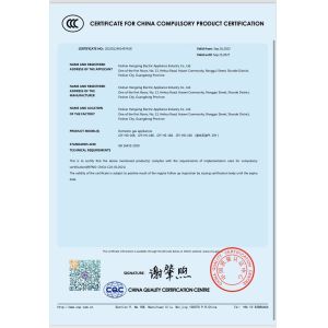 Foshan Hengxing Electric Appliance Industry Co., Ltd. Certifications