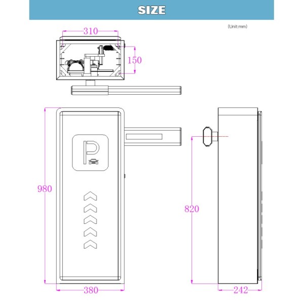 CW252 License Plate Recognition Parking Barrier Gate System