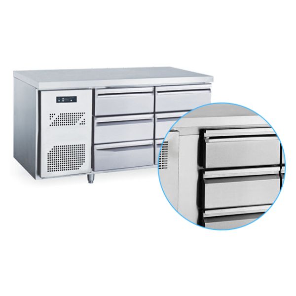 300L Industrial Undercounter Fridge , 385W Commercial Kitchen Refrigeration Equipment for keep food fresh