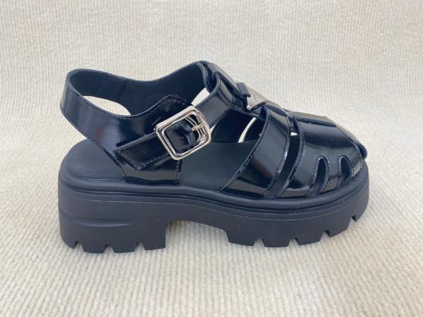 TPR Womens Silver Platform Sandals With Thick Soled And Cover Head