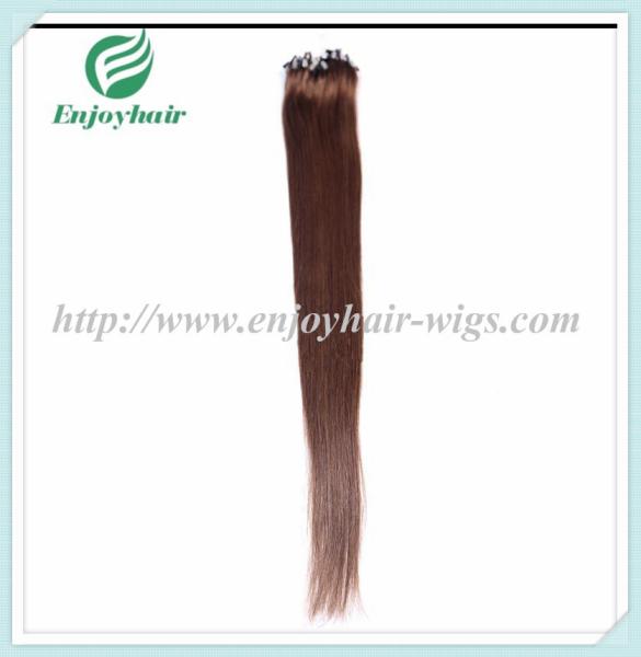 Micro ring loop hair extensions 16-26L brazilian remy hair 6# color hair