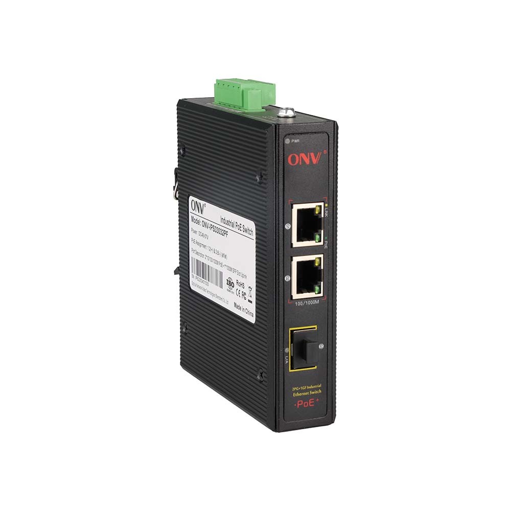 3-port Gigabit Industrial PoE Switch with 30W per Port and Smart Power Supply