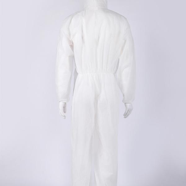 S&J White working protective hooded coverall SMS nonwoven disposable waterproof coverall