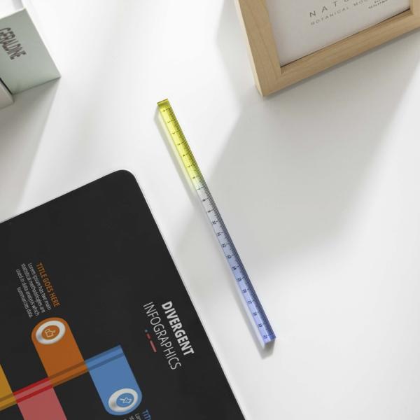 School Creative Stationery Gradient Color Acrylic Transparent Cubic Ruler