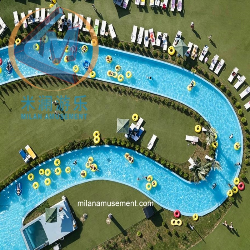 Outdoor S-Curve Lazy River – Resort-Style Water Drift Pool System for Commercial Use