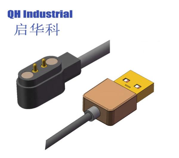 2Pin 2.84mm Pitch without Positioning Point 1mm 2mm 3mm 4mm Male Smart Watch Smart Device Magnetic Power USB Connector