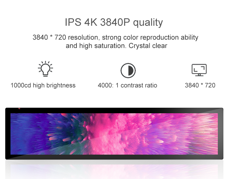 48,8 рамка стиля Яблока протянула дисплей Nits 4K дисплея Lcd длинный тощий 700