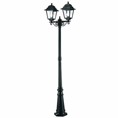 Twin Head Antique Cast Iron Lamp Post em pó revestido para casa / jardim / parque
