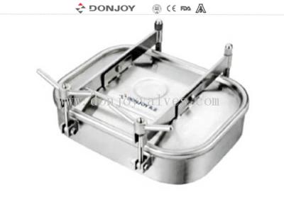 3A / SMS / ISO Sanitary Rectangular Tank Manhole Cover Outward Opening