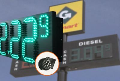 8.889 10 LED Gas Board 8 Level Auto-Dimming 60HZ 50HZ Led Message Board