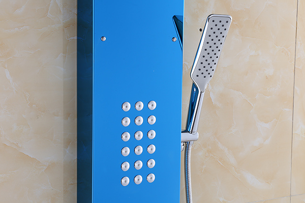 Blue Painting ROVATE Wall Mount Shower Panel Massage Function 1360*190mm Size