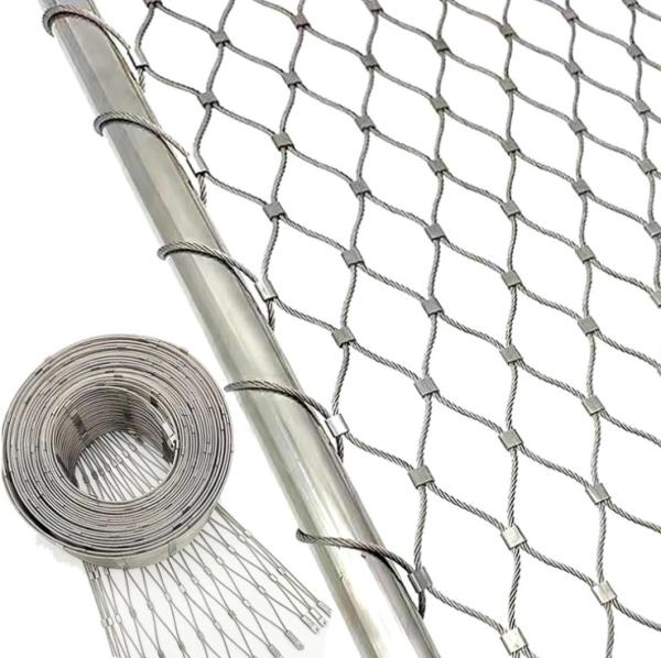 Breeding Pigeons Metal Rope Mesh Bird Cage Cable Netting For Zoo Aviary Enclosure