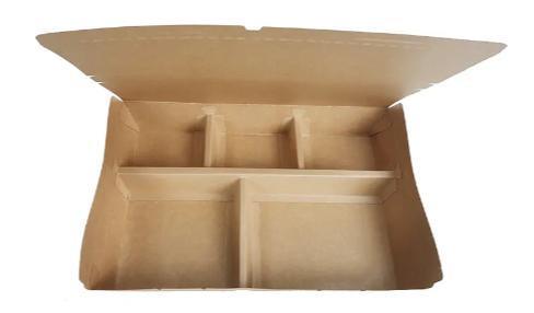 Eco-Friendly Paper Disposable Lunch Box with 3/4 Compartments Return Refunds Accepted