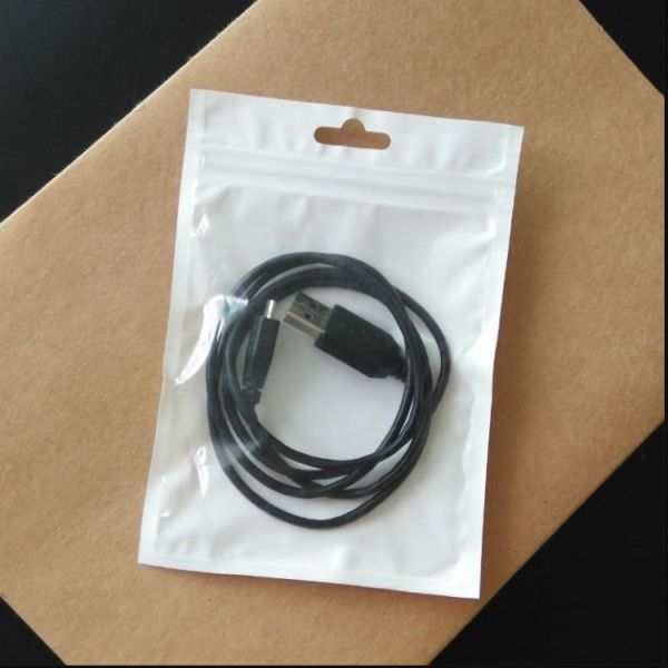 Transparent Self-Close Zipper Bag Plastic Packaging Pearl Film Bags Reusable Storage Bag with Hang Hole