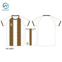 ポリエステル カスタム サッカー ユニフォーム 子供/大人のチーム競技のための柔軟なMOQ 名前 配置 バック カスタム カラー
