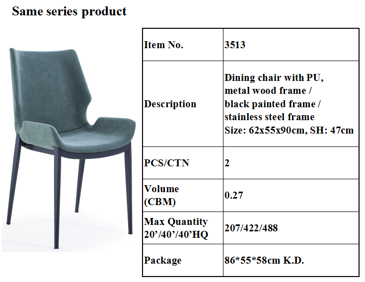 Comfortable Lounge 47cm Stainless Steel Dining Room Chairs