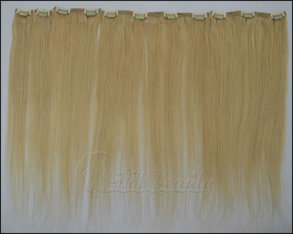 Straight Human Real Hair Clip In Hair Extensions no shedding for Thin Hair