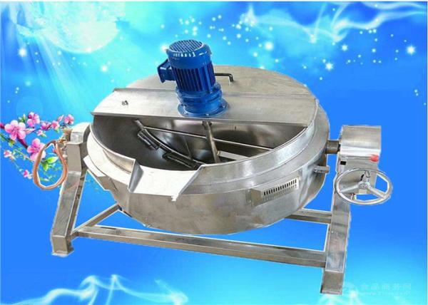 SS 304 / 316 Industrial Cooking Pot , Electric Jacketed Kettle With Mixer