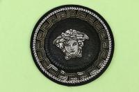 correction métallique argentée de souffle d'unité centrale de paillettes de broderie de correction de cercle de méduse du noir 3D pour des chaussures de pantalon de T-shirt