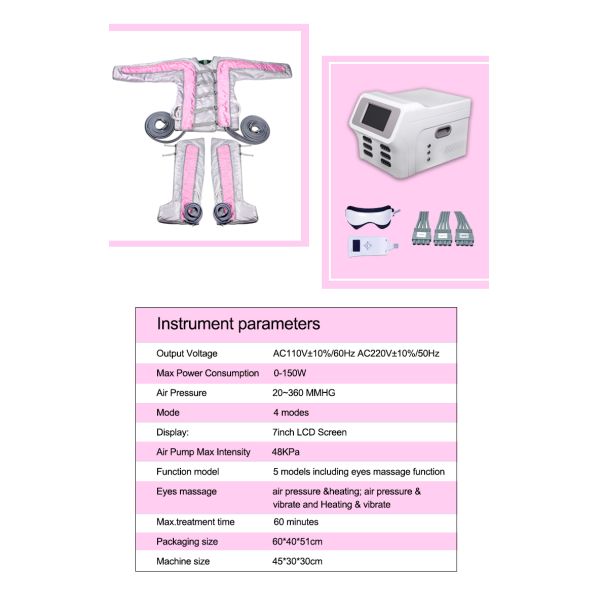 Máquina de masaje de drenaje linfático profesional Máquina portátil de presión para adelgazar el cuerpo