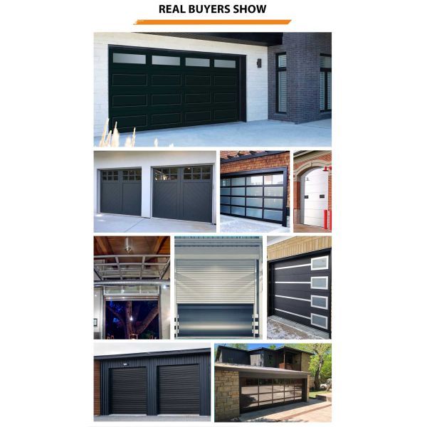 Puerta de garaje transparente con material de vidrio de aleación de aluminio