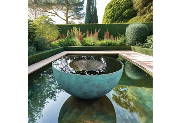 Antique Bronze Water Fountain Sculpture For Garden Decor With Chalice Design