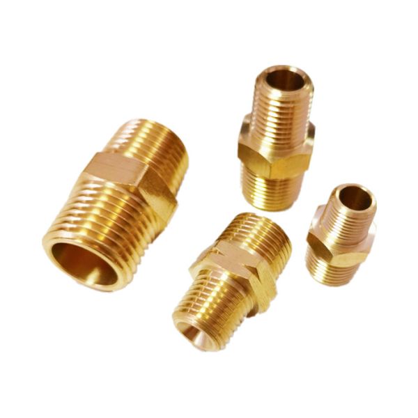 1/2 NPT Male Equal Brass Tube Fitting Brass Hex Adapter