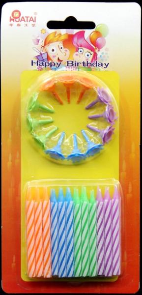 Multi Colored Memorial Days 12 pieces Spiral Birthday Candles