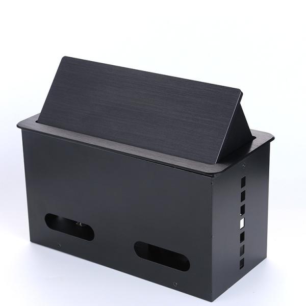 Media Connector Tabletop Flip Up Outlet Furniture Power Data Socket Aluminum Alloy / Plastic Material