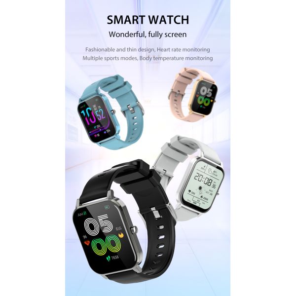 Waterproof IP67 Smart Wrist Watch 1.69inch Heart Rate Thermometer 240*280