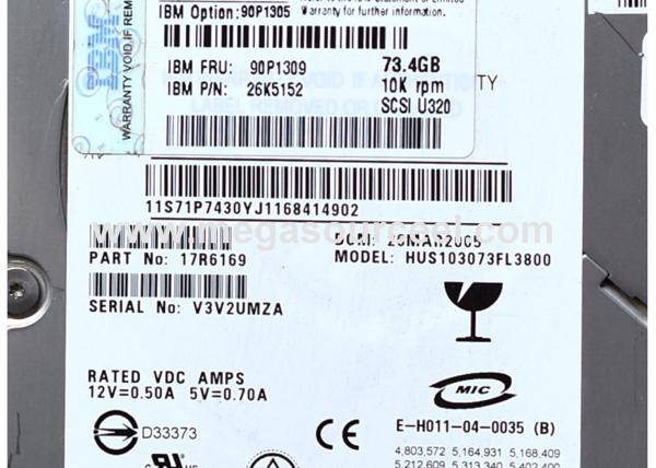 IBM server hard disk HITACHI HUS103073FL3800 10K RPM U320 80 Pin SCSI 73GB