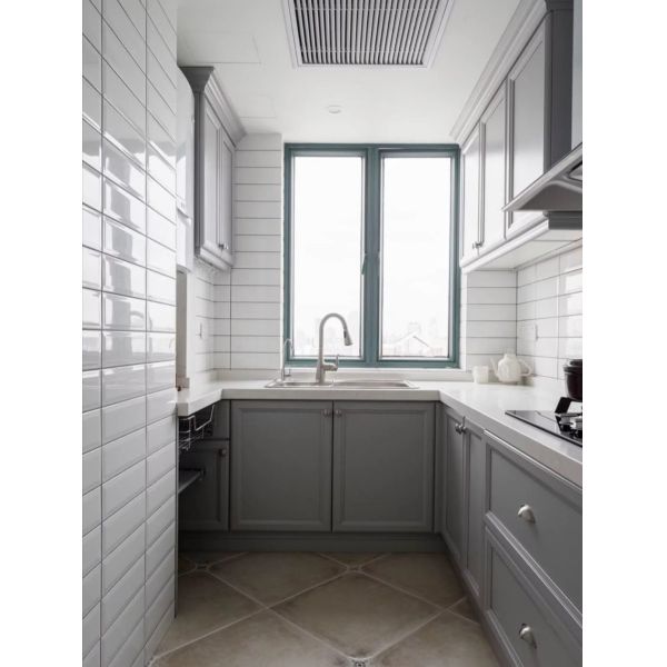 White And Timber Contemporary Modern Design Small Space Kitchen Cabinets