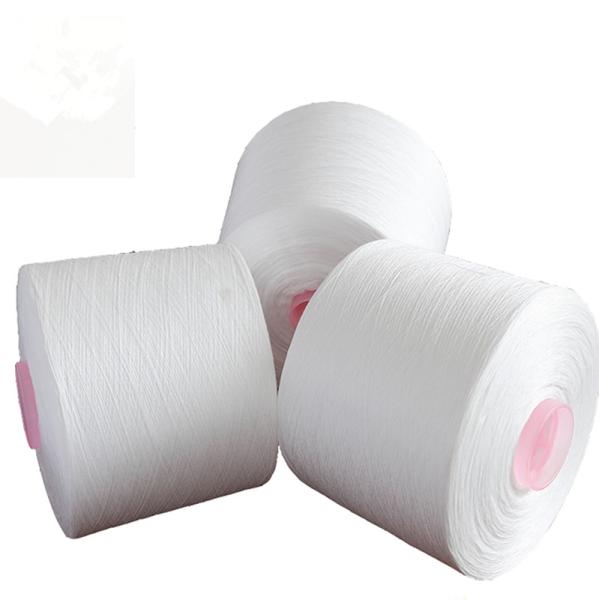 20/2 20/3  High Tenacity Raw White Polyester Spun Yarn For Sewing Jeans Factory Wholesale
